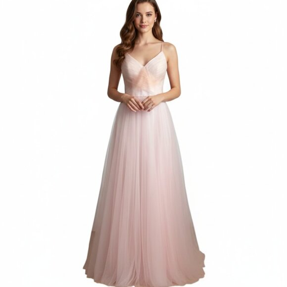 NWT BHLDN SOFT PINK TULLE BALLETCORE EVENING PRINCESS BRIDESMAID GOWN - 12 - Picture 1 of 15